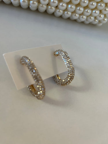 Trish Pave Stone Hoop Earrings