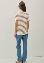 Load image into Gallery viewer, Serena Striped V-Neck Tee