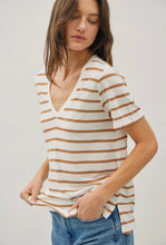 Load image into Gallery viewer, Serena Striped V-Neck Tee