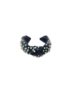 Elaina Pearl Faux Leather Headband