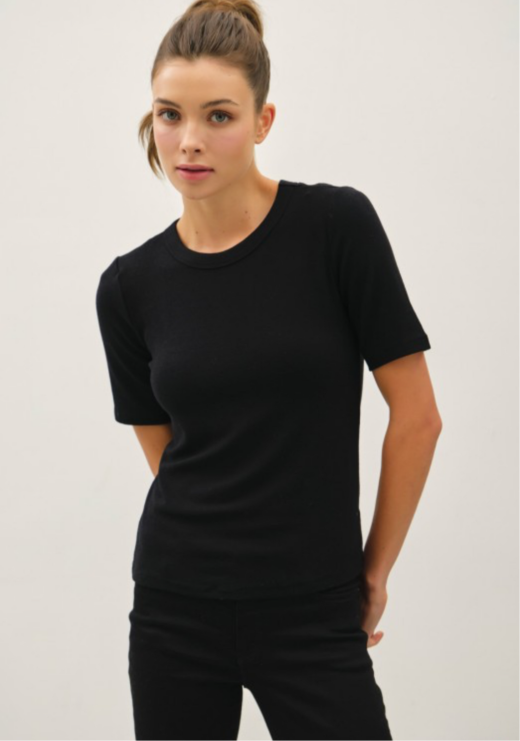 Elena Soft Crew Neck Basic Tee