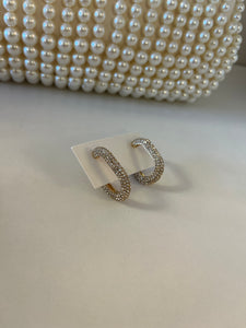 Trish Pave Stone Hoop Earrings