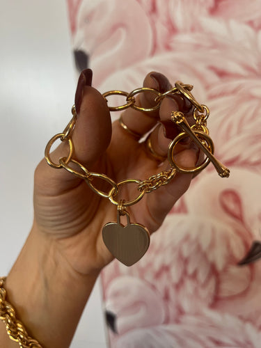 Layla Gold Heart Toggle Bracelet