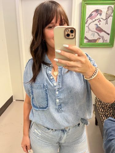 Katie Chambray Top