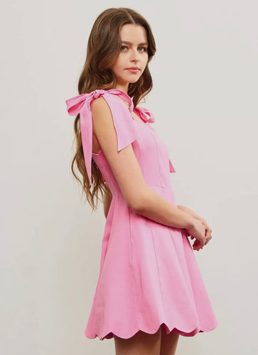 Lauren Scalloped Mini Dress