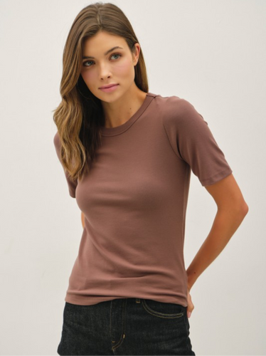 Elena Soft Crew Neck Basic Tee