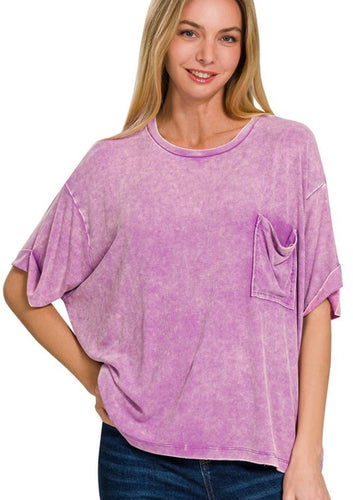 Kaylee Ribbed Pocket Tee