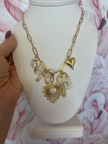 Cutesy Locked In Charm Necklace