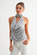 Load image into Gallery viewer, Gianna Sequin Halter Top