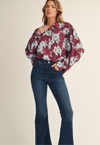 Kennedy Floral Button Down Top