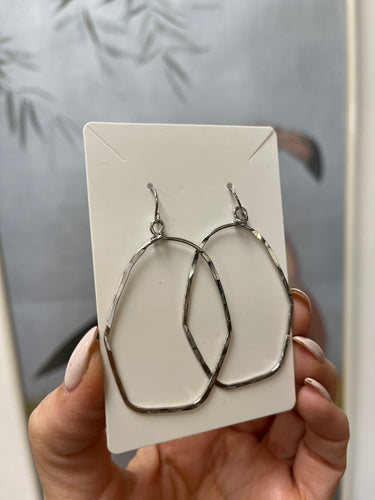 Jillian Hexagon Hammered Earrings