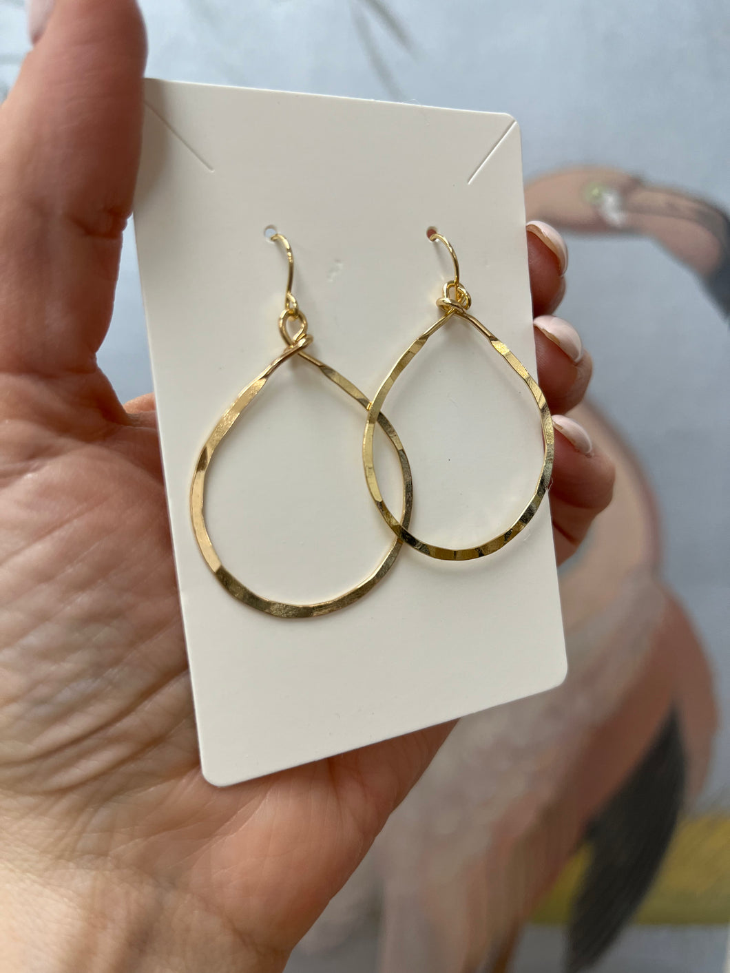 Hannah Teardrop Hammered Earrings