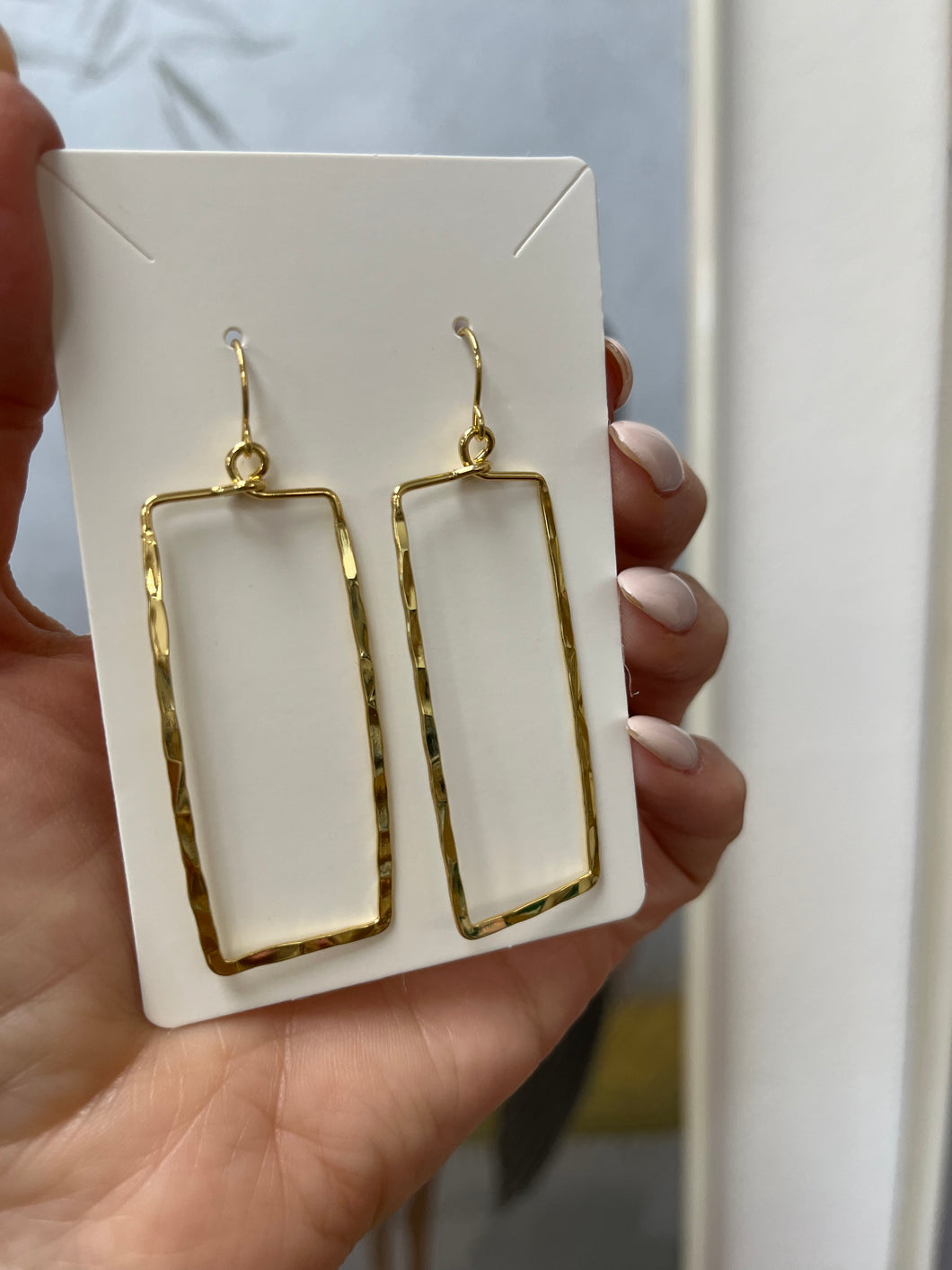 Celeste Rectangle Hammered Earrings