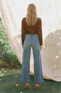 Josephine Button Down Wide Leg Jeans